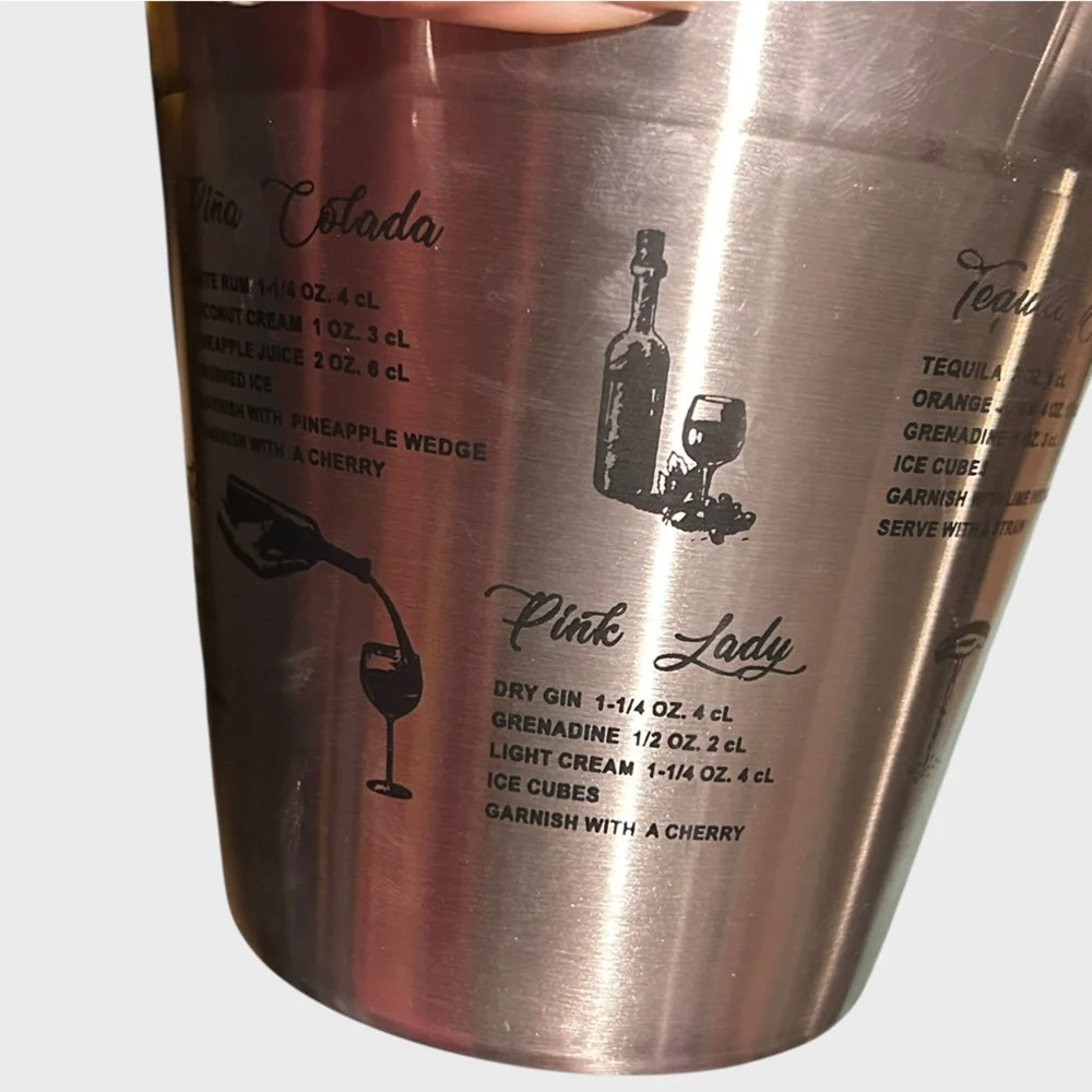 Stainless Steel Cocktail Shaker Bar Set Ice Bucket Jigger Bartender Kit New